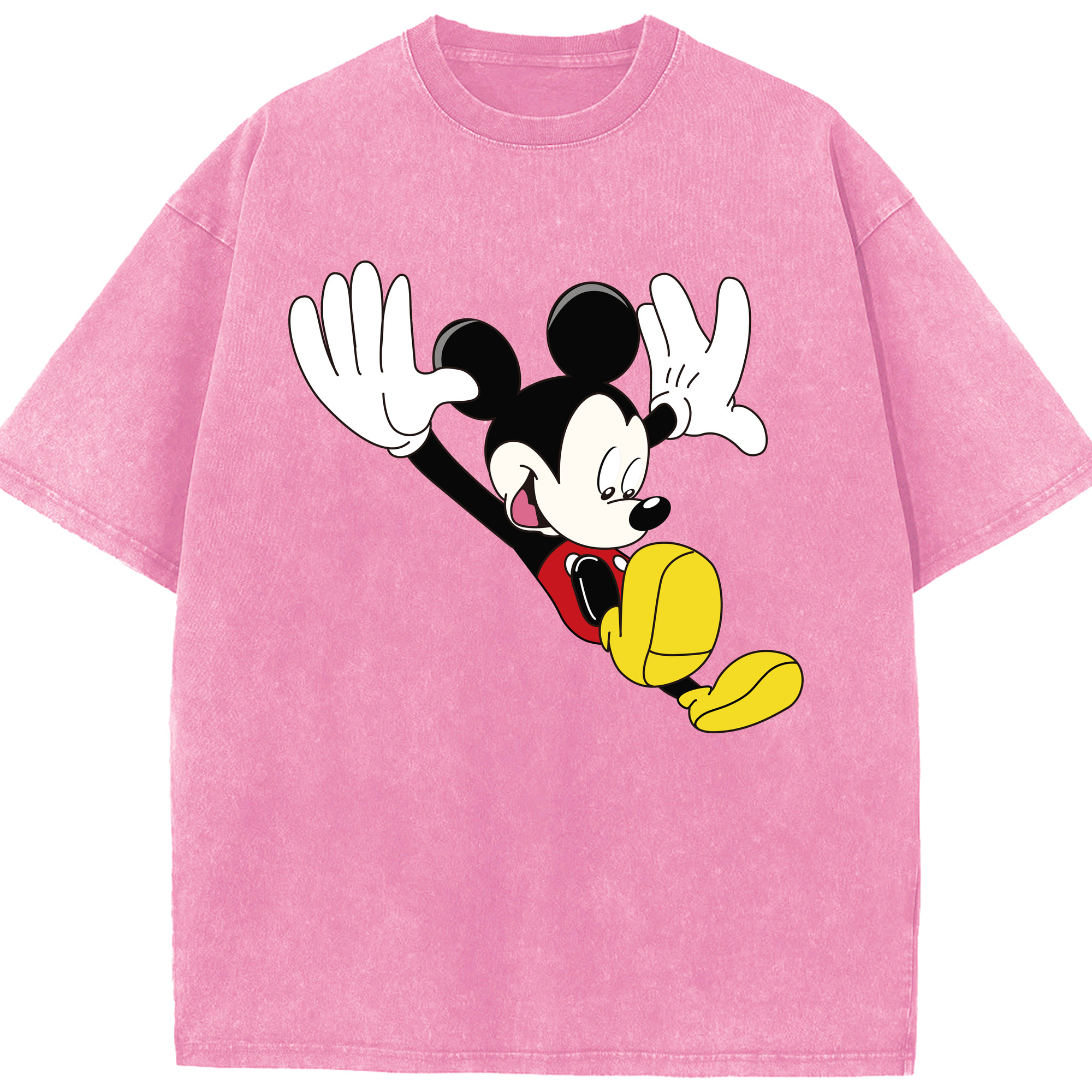 （画像用） ミッキーマウス Mickey Mouse 綿100% ヴィンテージ風 半袖Tシャツ（フロントプリント）